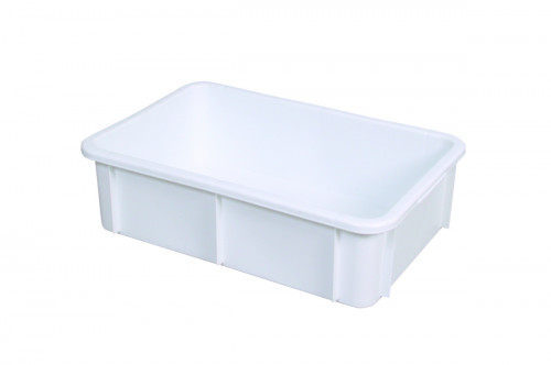 Bac gerbable Sans couvercle blanc plastique 60x40x16,5 cm 25 L fond plein parois pleines Gilac
