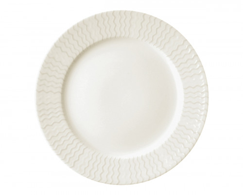 Assiette plate rond ivoire porcelaine vitrifiée Ø 27 cm Ondine Rak