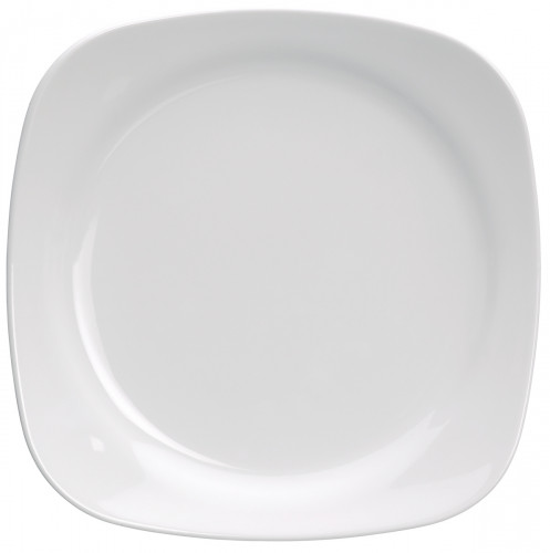 Assiette plate carré ivoire porcelaine vitrifiée 31x31 cm Ska Rak