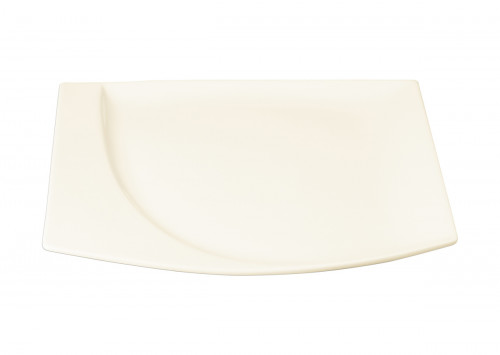 Assiette plate carré ivoire porcelaine vitrifiée 25,9x23,2 cm Mazza Rak