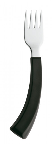 Fourchette manche courbé pour droitier noir inox 18,5 cm Handicap Amefa
