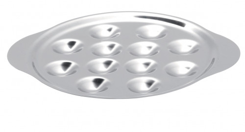 Plat à escargots 12 trous rond gris inox Ø 23 cm Pro.mundi