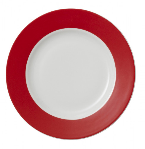 Assiette plate rond rouge porcelaine Ø 21 cm Roma Color Pro.mundi