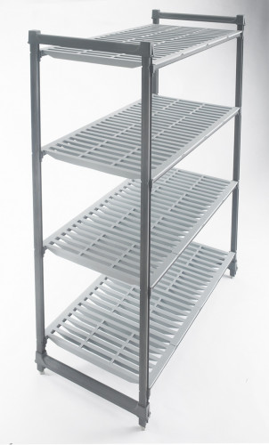 Rayonnage plastique 122 cm x 183 cm 800 kg 4 étagères Basics Plus Cambro