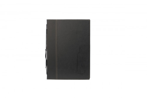 Carte des vins rectangulaire noir 8 vues ajoutables Securit