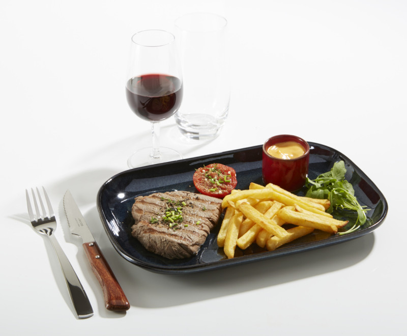 Assiette à steak rectangulaire rouge grès 29x19,5 cm Gres Couleur Pro.mundi