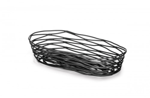 Corbeille ovale noir acier 23x10x5 cm Artisan Tablecraft