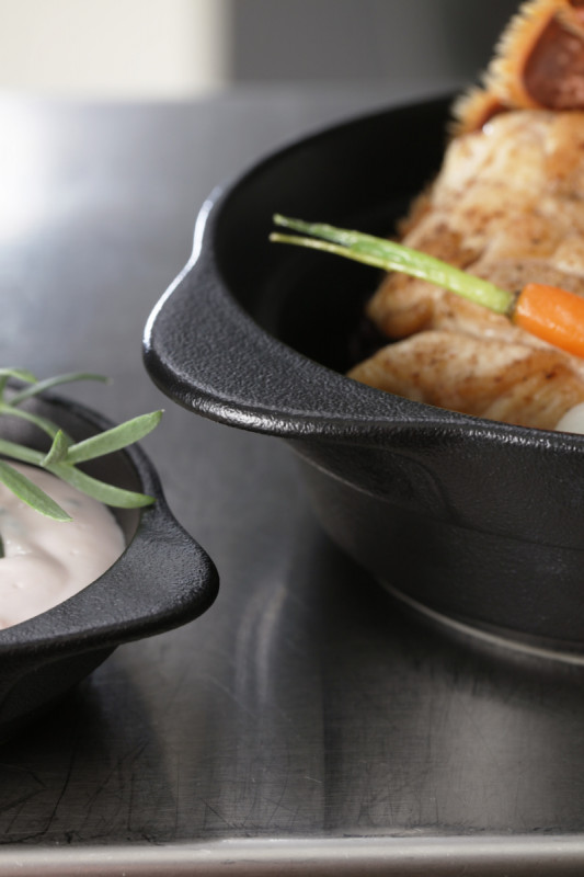 Couvercle avec poignée ovale gris porcelaine vitrifiée 31x21 cm Chefs Fusion Rak