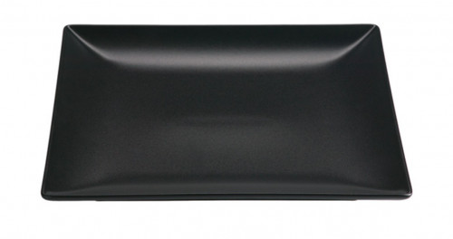 Assiette plate carré noir grès émaillé 21x21 cm Bazik Noir