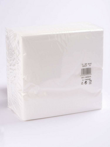 Serviette blanc ouate de cellulose 39x39 cm (100 pièces)