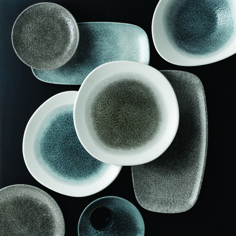 Saladier rond bleu porcelaine vitrifiée Ø 25,3 cm Raku Topaz Churchill