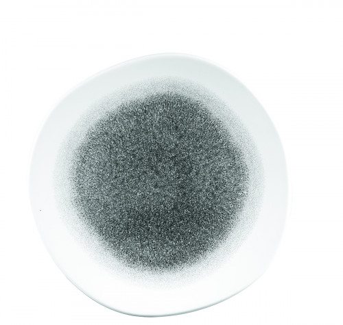 Assiette rond noir porcelaine vitrifiée Ø 26,4 cm Raku Churchill