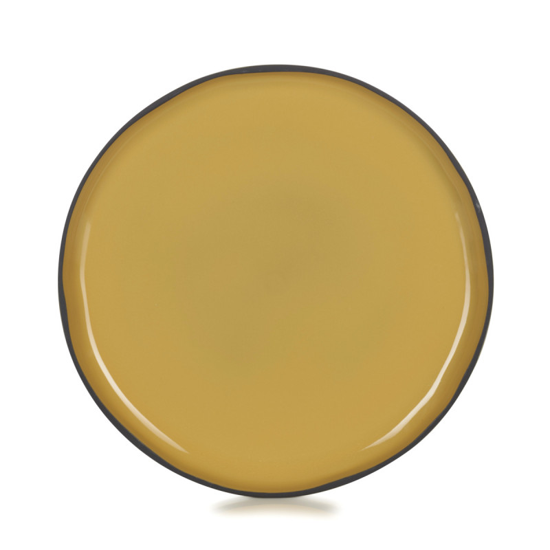 Assiette plate rond jaune porcelaine Ø 26 cm Caractere Revol