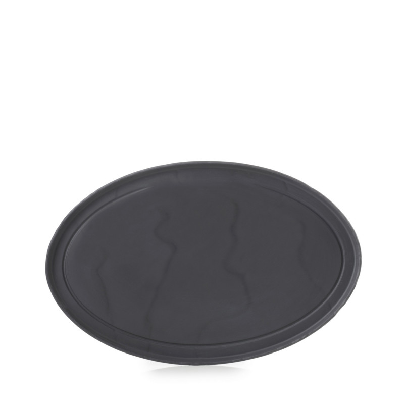 Assiette plate ovale noir porcelaine culinaire 35x22,9 cm Basalt Revol