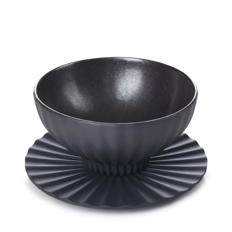 Bol rond noir porcelaine culinaire 30 cl Ø 12,3 cm Pekoe Revol