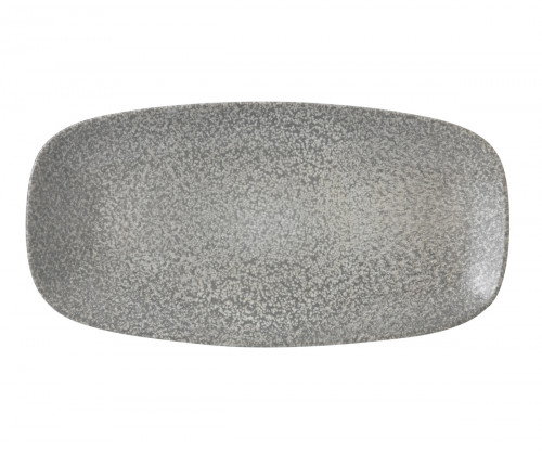 Assiette plate rectangulaire gris porcelaine vitrifiée 35,5x18,9 cm Evo Origins Dudson