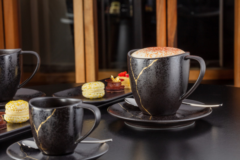 Tasse à expresso noir porcelaine 10 cl Ø 6,5 cm Kintzoo Rak