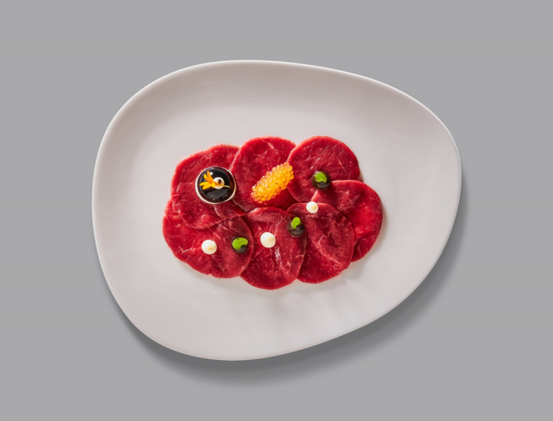 Assiette plate ovale ivoire porcelaine vitrifiée 32,8x25,1 cm Shaped Rak