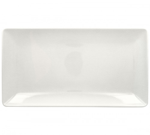 Assiette coupe plate rectangulaire blanc porcelaine vitrifiée 33,8x18,3 cm Vintage Rak