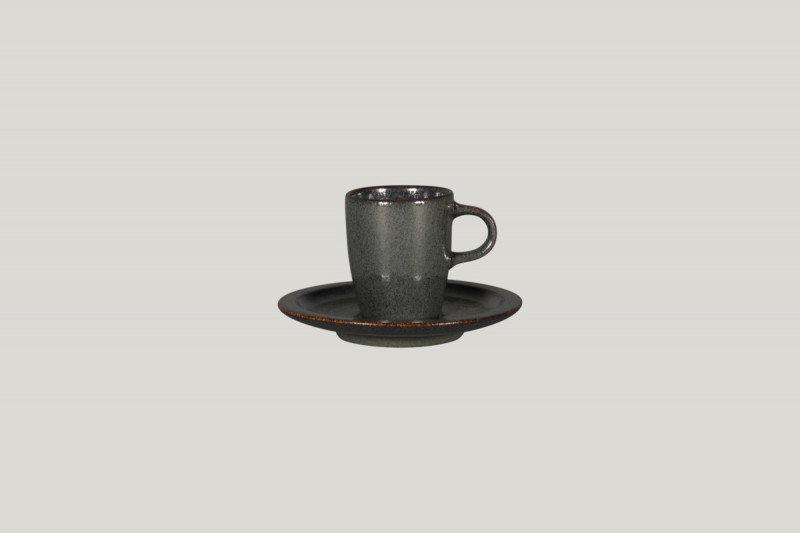 Sous tasse à espresso rond noir porcelaine Ø 12,5 cm Rakstone Ease Rak