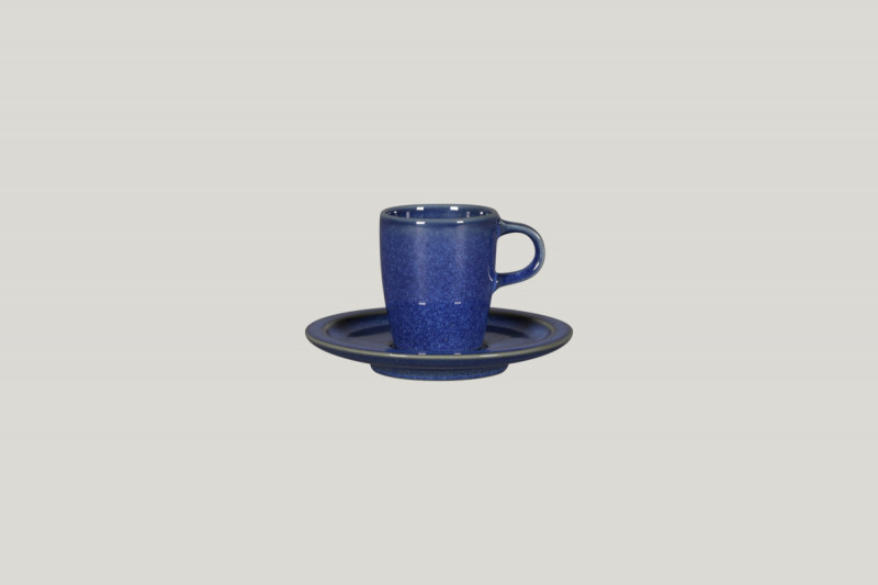 Sous tasse à espresso rond bleu porcelaine Ø 12,5 cm Rakstone Ease Rak