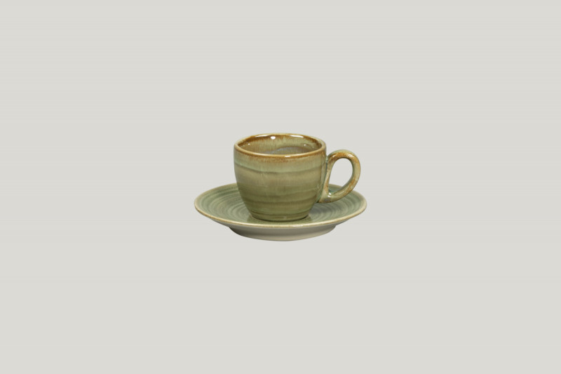 Sous tasse à espresso rond vert porcelaine Ø 12,5 mm Rakstone Spot Rak