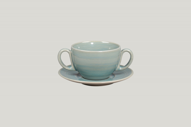 Tasse à bouillon bleu porcelaine 28 cl Ø 10 cm Rakstone Spot Rak