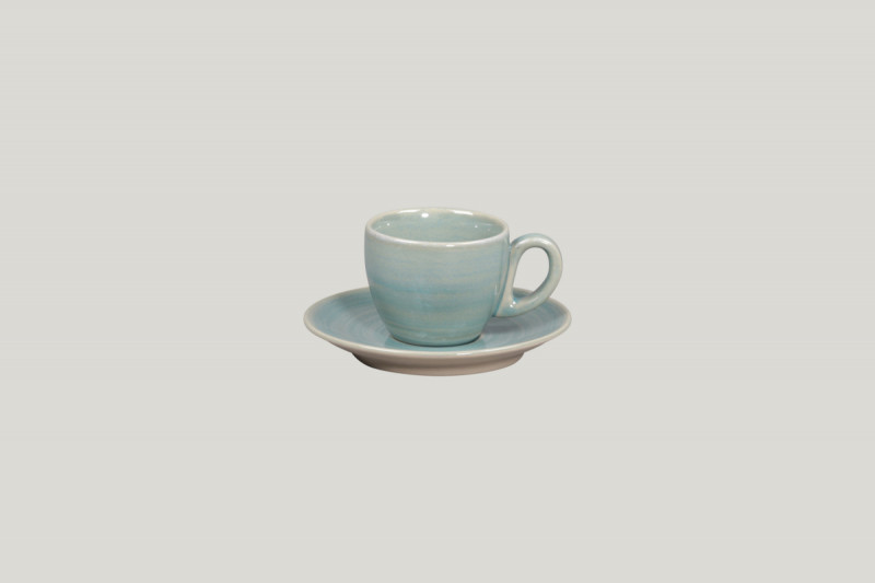 Sous tasse à espresso rond bleu porcelaine Ø 12,5 mm Rakstone Spot Rak