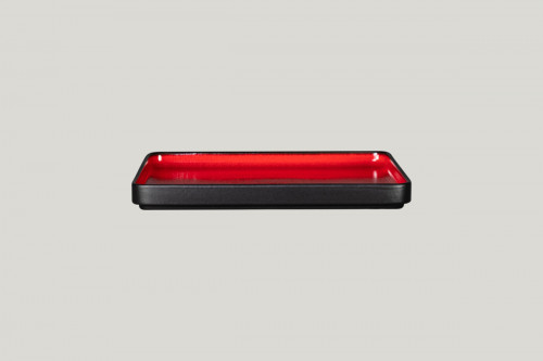 Assiette plate rectangulaire rouge porcelaine 24x8 cm Fractal Rak
