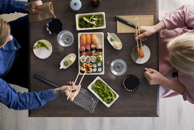 Couvercle pour plateau sushi transparent 232x103x33 mm Duni (50 pièces)