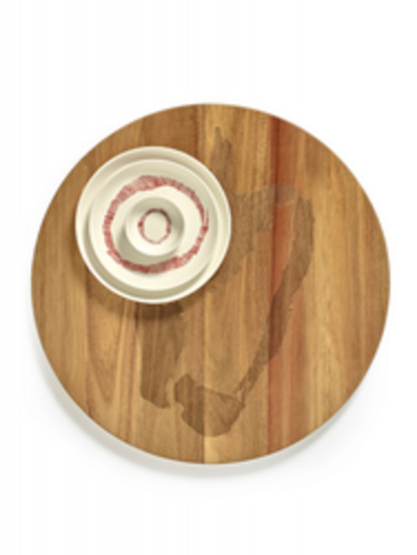 Assiette plate rond blanc swirl - stripes rouge grès Ø 19 cm Feast By Ottolenghi Serax