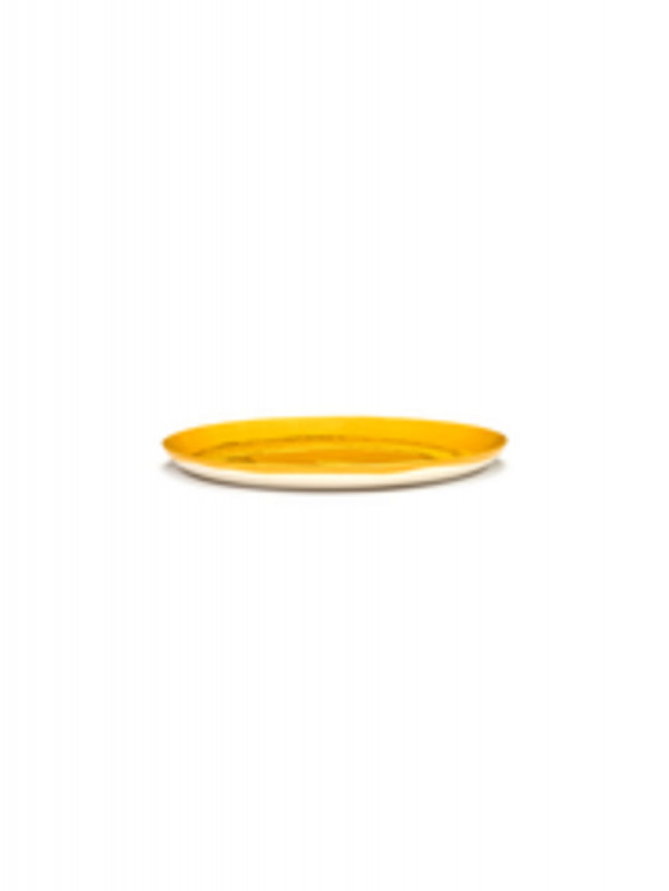 Assiette plate rond sunny yellow - points noirs grès Ø 26,5 cm Feast By Ottolenghi Serax