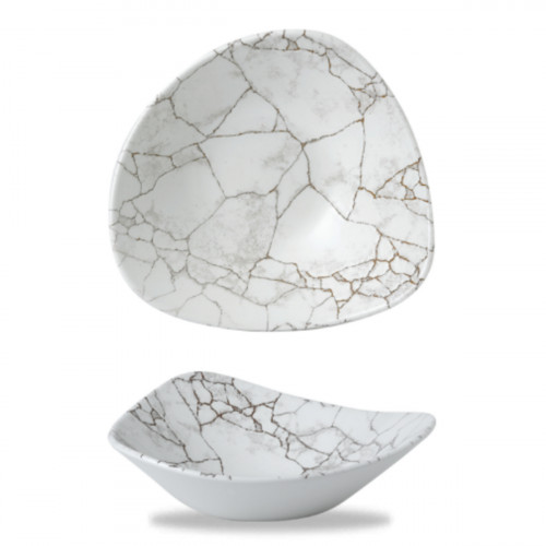 Bol triangulaire Agate grey porcelaine Ø 25,3 cm Kintsugi Churchill
