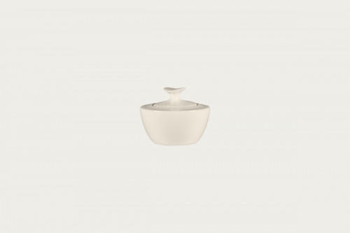 Sucrier & couvercle ovale blanc porcelaine bone china 28,8 cl Ø 10,7 cm Bravura Rak