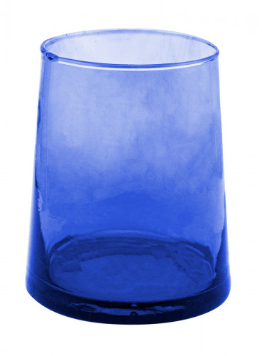 Gobelet forme basse bleu en verre recyclé Ø 6 cm 9 cm Lily Pro.mundi