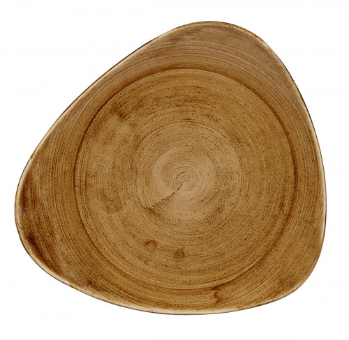 Assiette plate triangulaire Vintage Copper porcelaine vitrifiée 31,1 cm Stonecast Patina Churchill