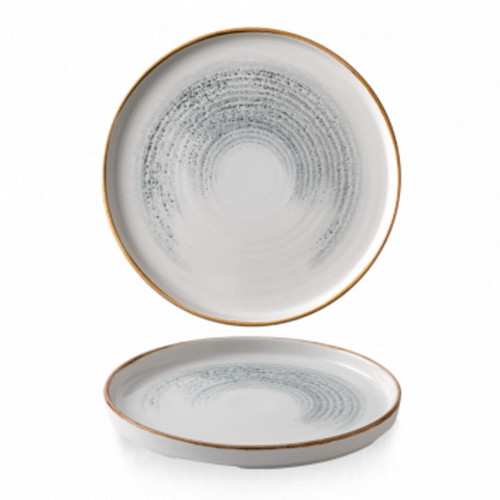 Assiette à bord droit rond gris porcelaine vitrifiée Ø 26 cm Stonecast Churchill