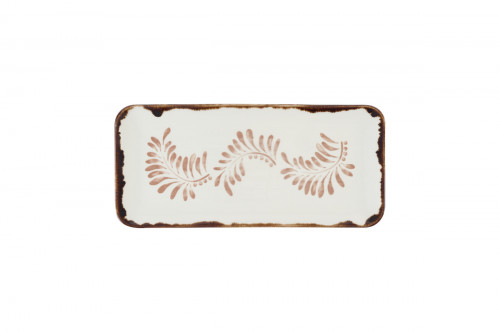 Assiette rectangulaire organique terracotta porcelaine vitrifiée 35x16 cm Harvest Mediterranean Dudson