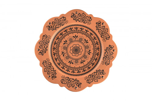 Assiette plate octogonal Tero Décor Alexandria porcelaine Ø 33,1 cm Earth Rak