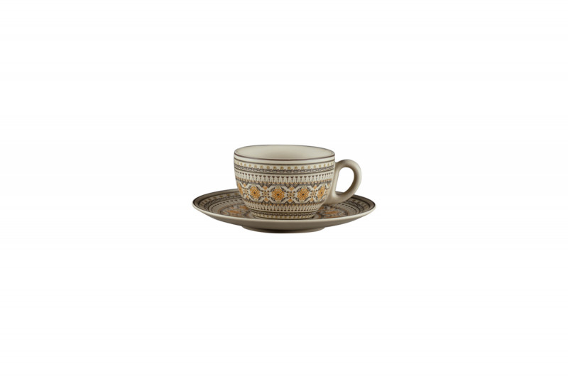 Tasse à thé rond Argila Décor Genoa porcelaine 23 cl Ø 9 cm Earth Rak