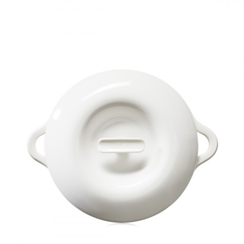 Cocotte avec couvercle rond Blanc albâtre porcelaine culinaire Ø 22 cm Bombance Revol