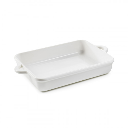 Plat à gratin rectangulaire Blanc albâtre porcelaine culinaire 34x25 cm Bombance Revol
