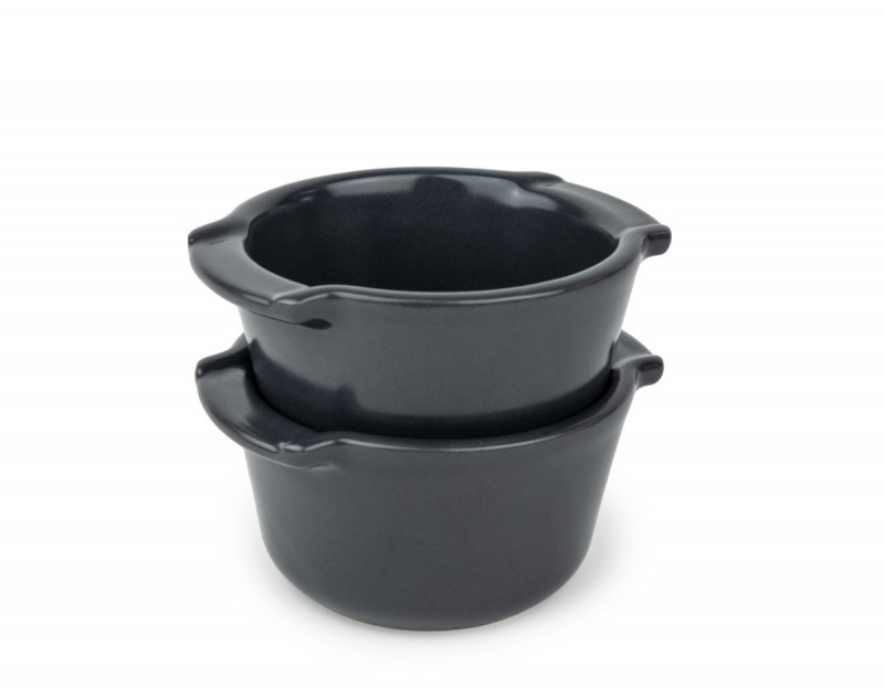 Plat à four rond noir porcelaine Ø 11 cm Appolia Peugeot Saveurs