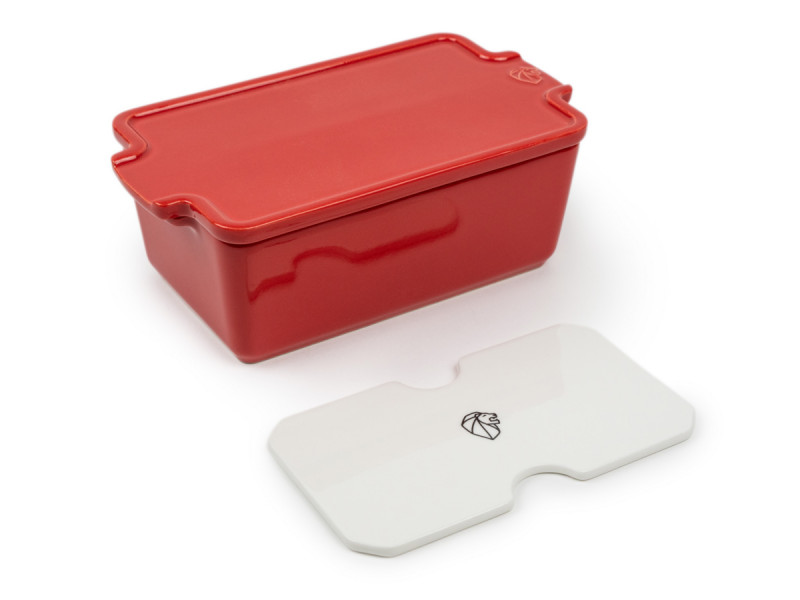 Plat à four rectangulaire rouge porcelaine Ø 23,8 cm 12,4 cm Appolia Peugeot Saveurs