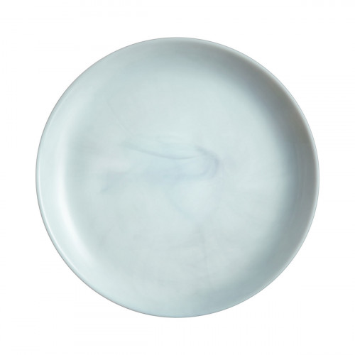 Assiette coupe plate rond marbre gris verre opal Ø 19 cm Diwali Luminarc