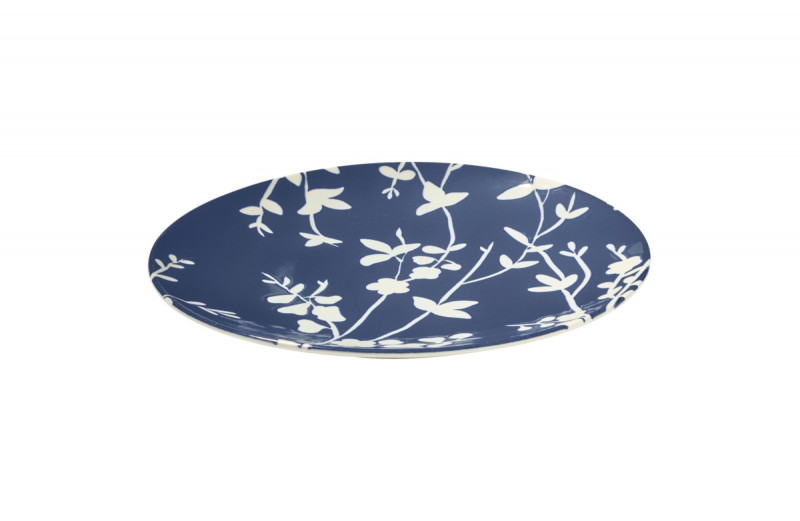 Assiette coupe plate rond bleu porcelaine Ø 20 cm Flora Essentials Collection