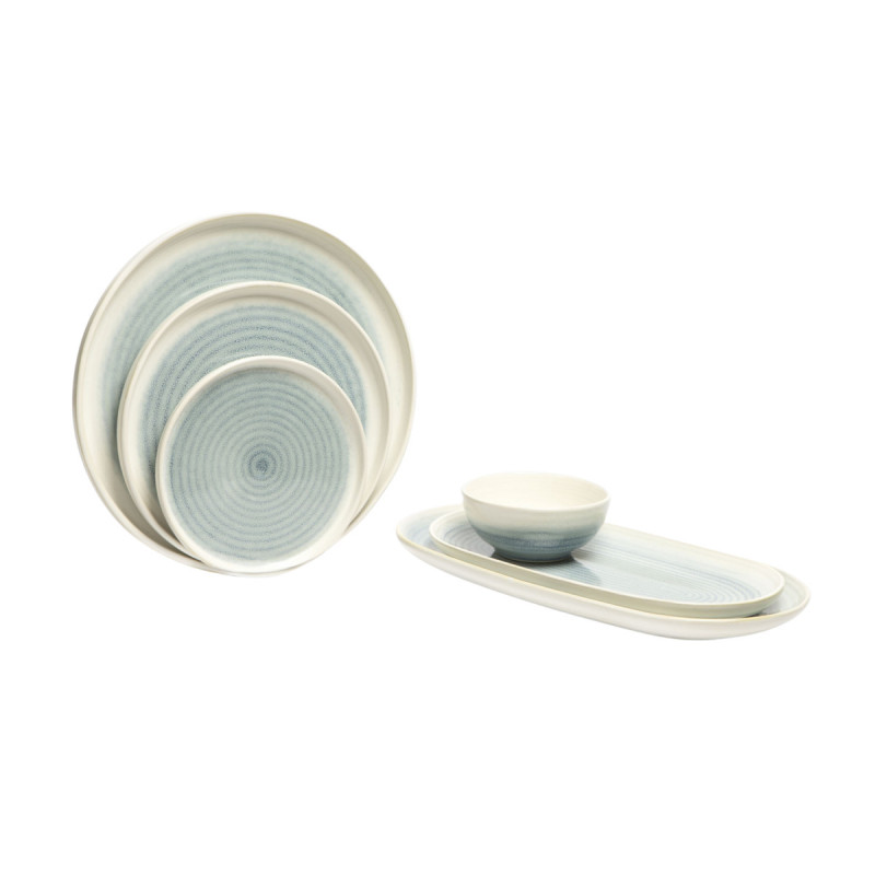 Assiette de présentation ovale ivoire grès émaillé 28 cm Pacific Pro.mundi