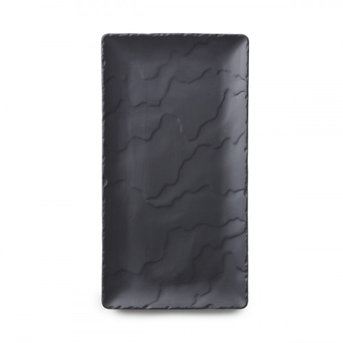 Assiette plate rectangulaire noir porcelaine culinaire 30x16 cm Basalt Revol