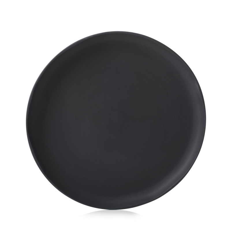 Assiette à bord droit rond noir porcelaine culinaire Ø 23 cm Caractère Revol