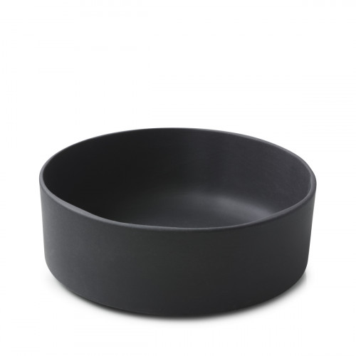 Assiette à bord droit rond noir porcelaine culinaire Ø 14 cm Caractère Revol